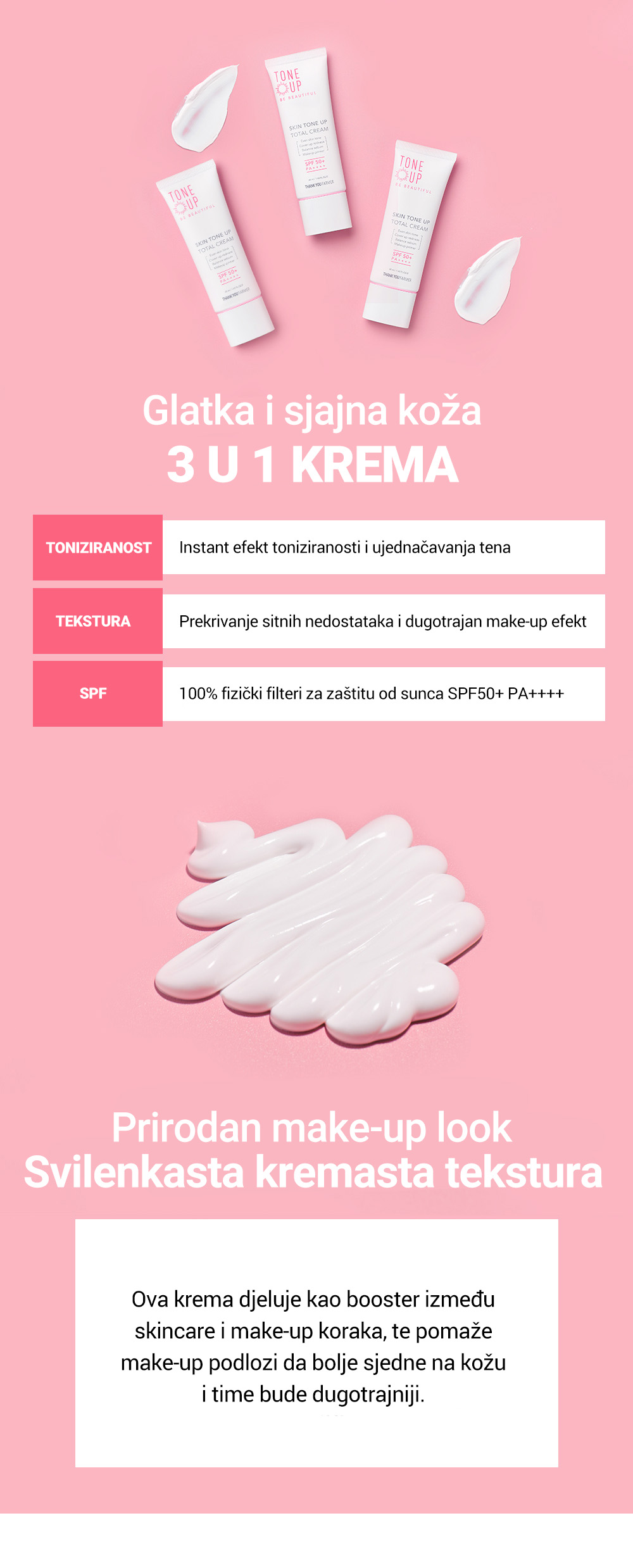 Skin Tone Up Total Cream 40ml Opis2